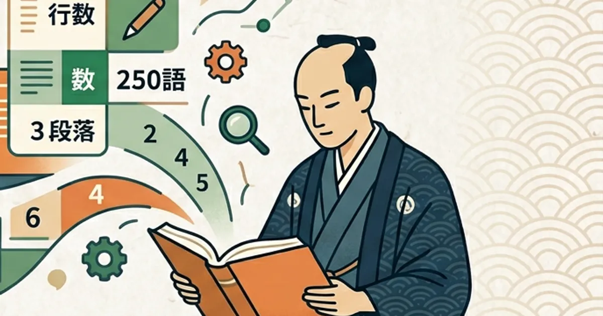 行数・単語数・段落数のカウント方法