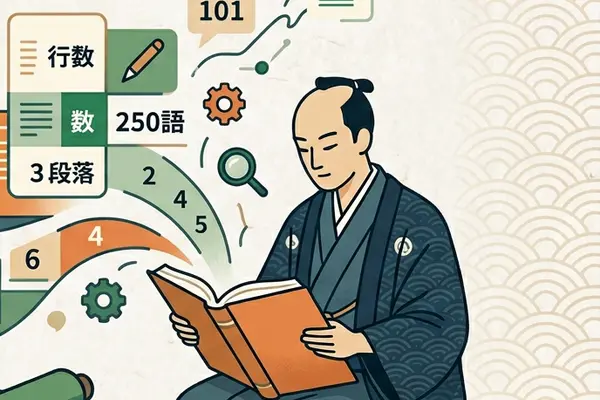 行数・単語数・段落数のカウント方法