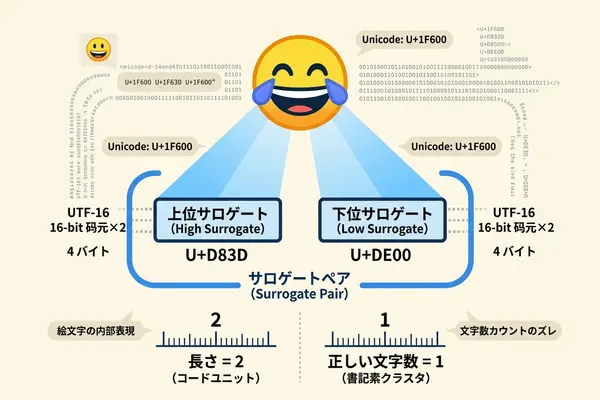 サロゲートペアと絵文字の文字数カウント
