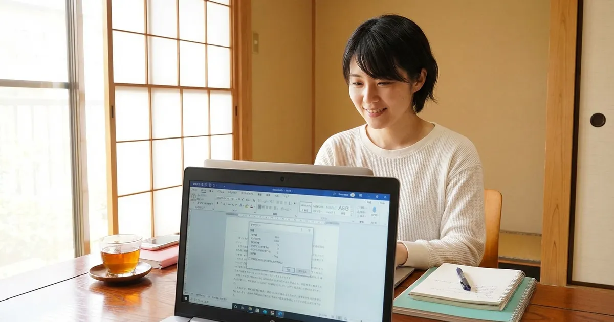 Word(ワード)で文字数をカウントする方法を解説するイメージ画像